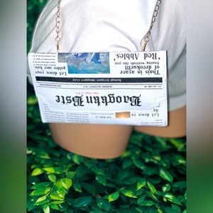 SALE NEW Newspaper Purse removable chain